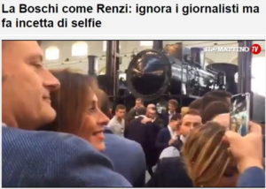 boschi 300x214 - La Boschi come Renzi: ignora i giornalisti ma fa incetta di selfie