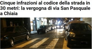 chiaia 300x161 - Cinque infrazioni al codice della strada in 30 metri: la vergogna di via San Pasquale a Chiaia
