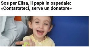 elisa C 300x159 - Sos per Elisa, il papà in ospedale: «Contattateci, serve un donatore»